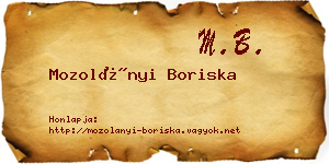 Mozolányi Boriska névjegykártya